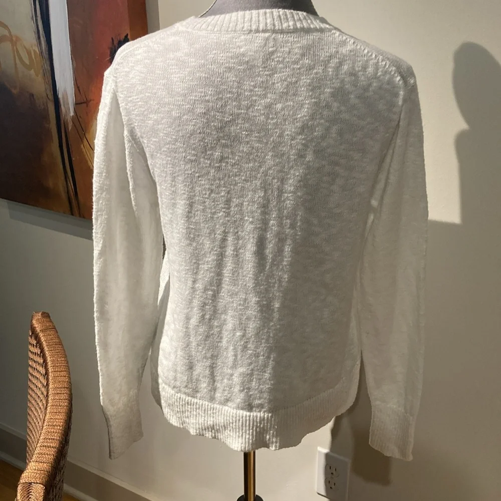 J Crew Factory white crewneck sweater, size small - Picture 6 of 8